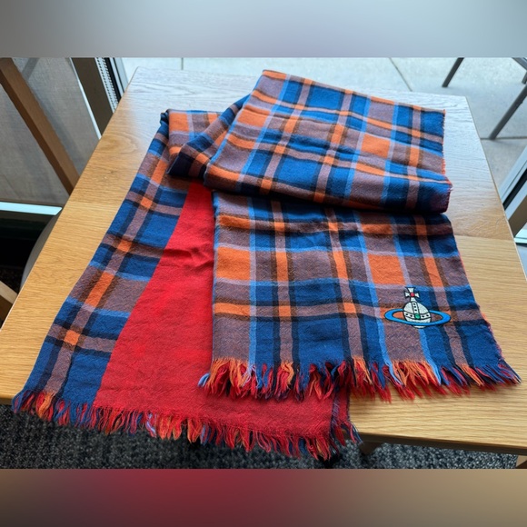 Vivienne Westwood scarf muffler shawl large ORB logo Japan Exclusive - Picture 3 of 16